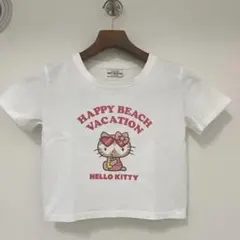 沖縄限定 日焼けキティ クロップド 半袖Tシャツ M
