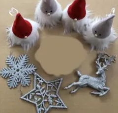 クリスマス　サンタ　オーナメント　ラメ
