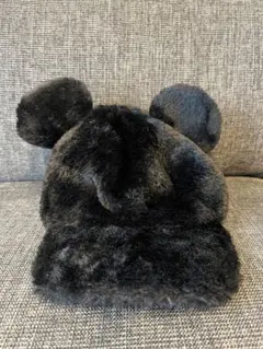 ミッキー耳付きファー帽子