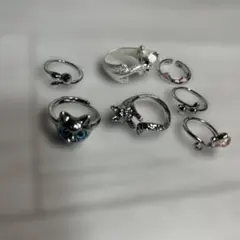 猫モチーフリング７点セット調整可能