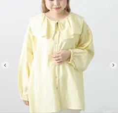 Samansa Mos2 セーラーカラーブラウス　クロスリネン