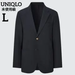 【ほぼ新品】ユニクロ　感動ブレザー　紺ブレ　金ボタン　L　2WAYストレッチ