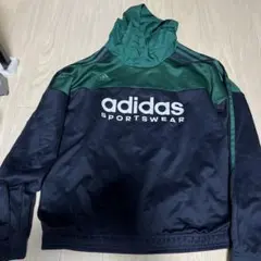 adidas フード付きジャージ L 緑/ネイビー