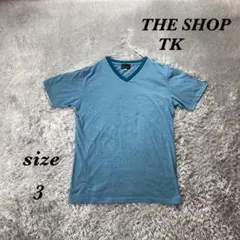 THE SHOP TK (3) Ｖネックカットソー Tシャツ ラメ入り ブルーのサムネイル