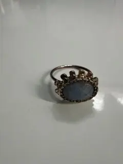 ヴィンテージ風オーバルリング　ブルー