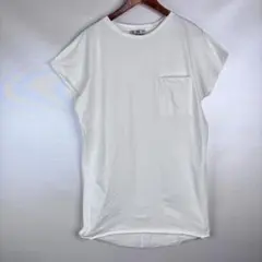 ZARA ポケット付き クルーネック Tシャツ ホワイト Sサイズ チュニック丈