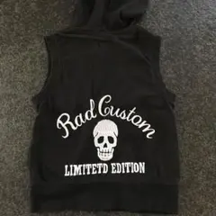 Rad Custom スカル刺繍 ジップアップベスト