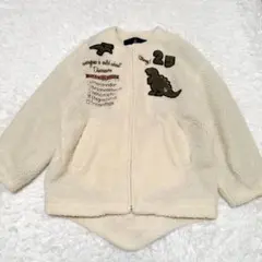 RIVET&SURGE ブルゾン 恐竜 ワッペン 刺繍 ノーカラー チェック