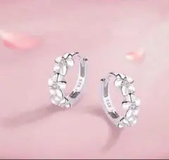 ピアス czダイヤ シルバー ハワイアンジュエリー フラワー s925