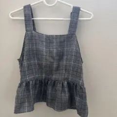 チェック柄フリルビスチェ 160サイズ