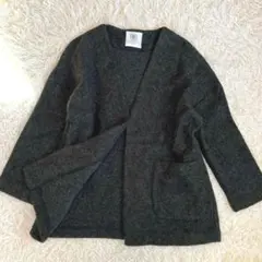 ルノンキュール/オープンカーディガン/M/ダークグレー/きれいめ/ウール混