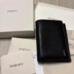【美品】SAINT LAURENT ブラック 二つ折り財布 メンズ財布