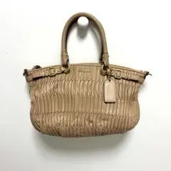【美品】COACH コーチ　マディソン　ギャザードレザー　ハンドバッグ
