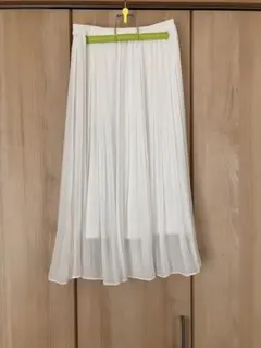 ホワイト プリーツスカート サイズM