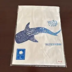 【美品】クジラ柄　ブルー　ホワイトTシャツ　Lサイズ