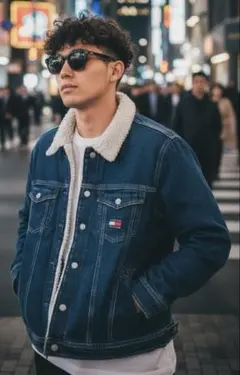 新品SALE✌️TOMMY JEANS ボアデニムジャケット　EU-Mサイズ