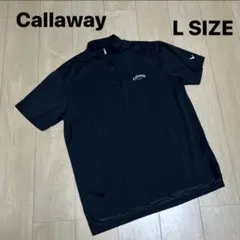 キャロウェイ　ゴルフシャツ　L ハーフジップ　モックネック　ブラック　半袖　速乾