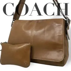 4807 COACH コーチ ショルダーバッグ ポーチ付き レザー ブラウン