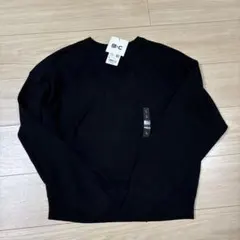 新品　ユニクロC スムースコットンクルーネックセーター　ブラック