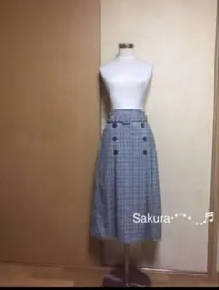 ZARA 千鳥チェック ボックスプリーツスカートM