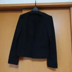 た420 美品✨️レリアン　可憐なブラック テーラードジャケット レース装飾付き