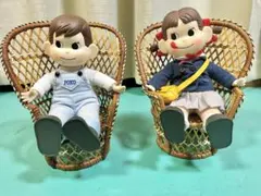 おすわりペコちゃん&ポコちゃん 椅子付き