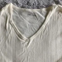 Gap XL アイボリー Vネック長袖カットソー