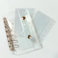 【未使用・新品】A7判6穴バインダー・シール帳/透明ポケットリフィル20枚付き