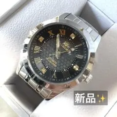新品✨J.HARRISON 天然ダイヤ付き 腕時計 クォーツ 黒　ジョンハリソンのサムネイル