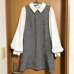 INGNI 長袖　千鳥柄ワンピース