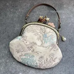 ジョリーフルールOnceUponaTime がま口ミニミニバッグ　ハンドメイド