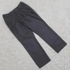 美品 ビューティーアンドユース (L) ウールタックパンツ ストレート オフィス