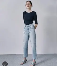 スタニングルアーハイライズデニムテーパーとデニム　ライトブルー24サイズ