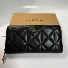 コーチ 長財布 F53637 ブラック キルティング