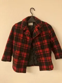 Ralph Lauren 赤黒チェック カーディガン 12M 暖かくておしゃれ 