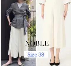 noble タックプリーツキュロット　ワイドパンツ　ホワイト　38のサムネイル
