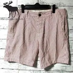 【人気定番】アバクロ　ショートパンツ　ストライプ　サイズ32 B497