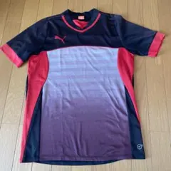 PUMA スポーツシャツ M 黒/赤 グラデーション
