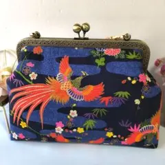 和柄♥がま口バッグ♥ハンドメイド