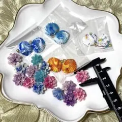 ハンドメイドパーツ(10)シェルチャーム・珊瑚のお花