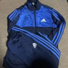 adidas ジャージ 青/黒 3本ライン　140cm