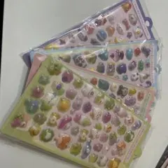 カラフルな動物キャラクターシール4シートセット