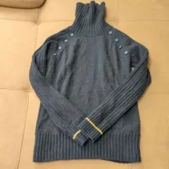【未使用級✨】EASTBOYボタン付タートルネックニットラムウール100%
