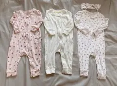 babyGAP カバーオール ロンパース 3点セット 70 80 花柄 虹