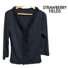 STRAWBERRY FIELDS フリルVネック　透け感　カーディガンのサムネイル