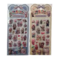 【新品】ラブブ ぷっくりシール 3Dシール 立体 ぷくぷく　ディズニー