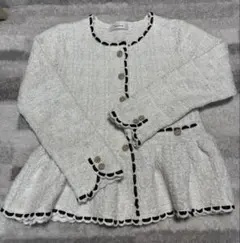 ツィードペプラムニットジャケット　リランドチュール