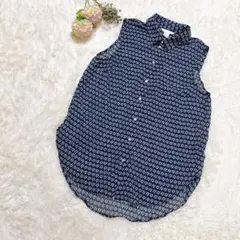 美品✨H&M 【XS】ノースリーブシャツ ネイビー タンクトップ