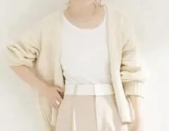 美品✴︎SIMPLICITÉ クリーム ニットカーディガン FREE