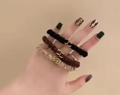 3個セット♡ラスト1点 ゴールド ロゴ マーク シュシュ ヘアゴム オルチャン